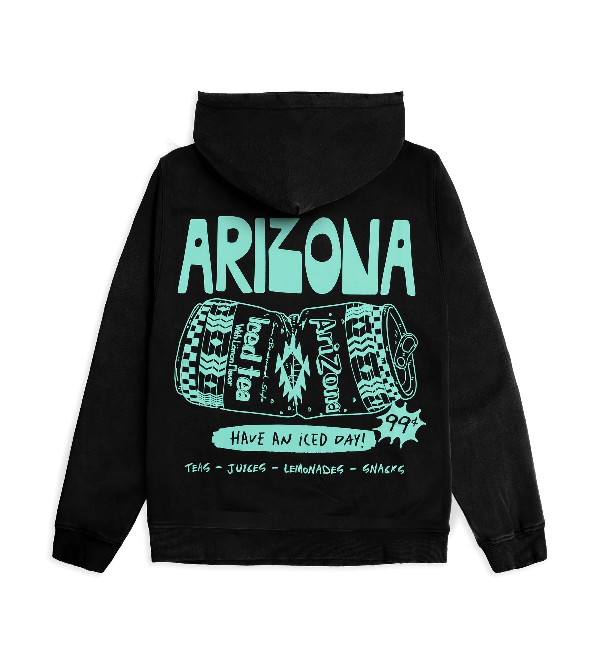 Black & Teal Scratch Doodle Cotton-Blend Hoodie
