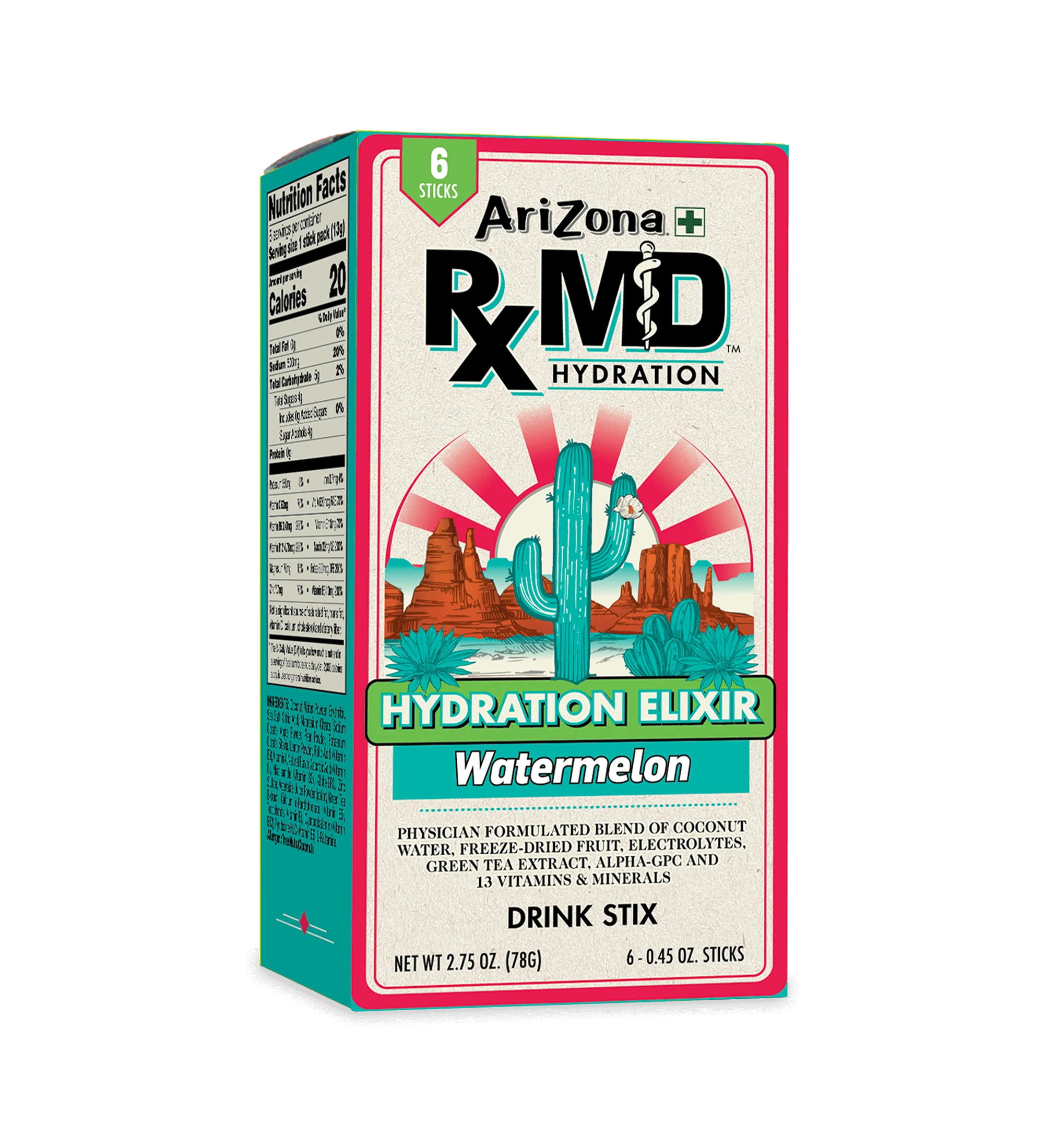 RXMD Watermelon 18-Count Hydration Stix Pack | 18 count / 3 boxes