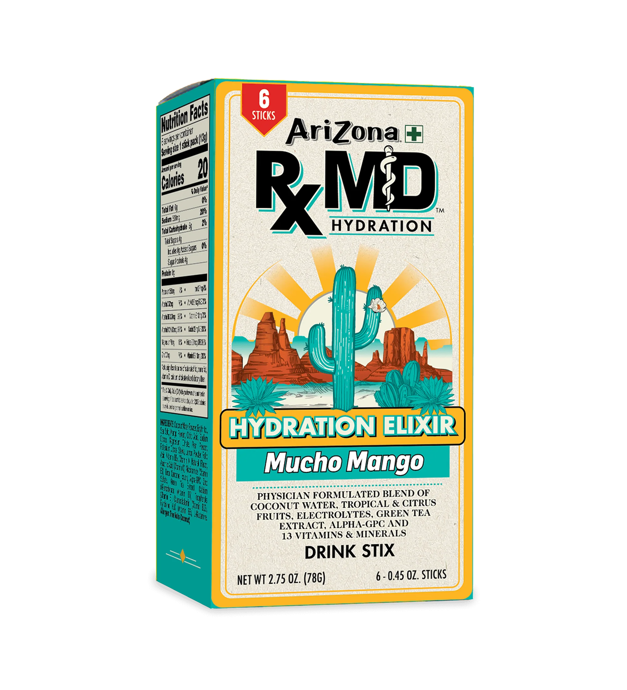 RXMD Mucho Mango 18-Count Hydration Stix Pack | 18 count / 3 boxes