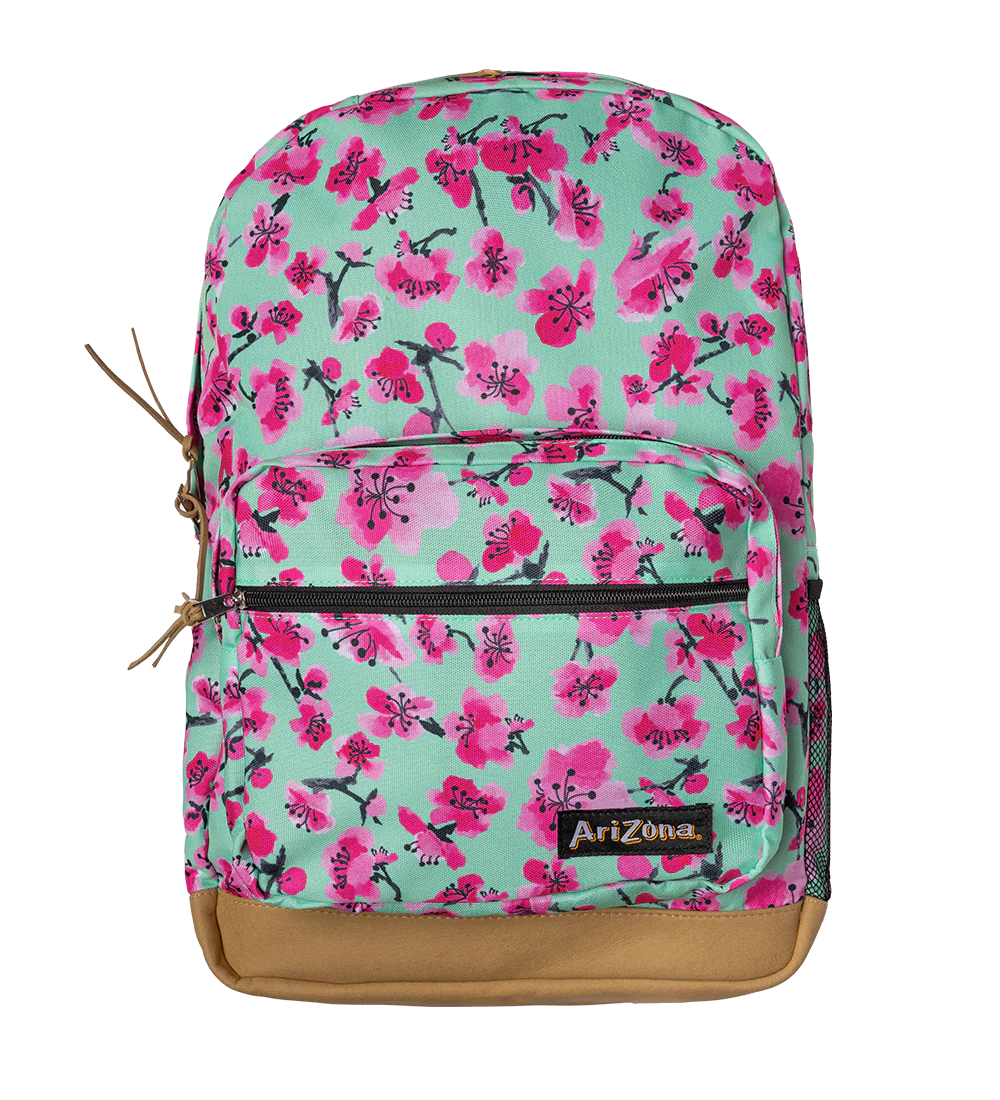 Teal & Pink Cherry Blossom Backpack