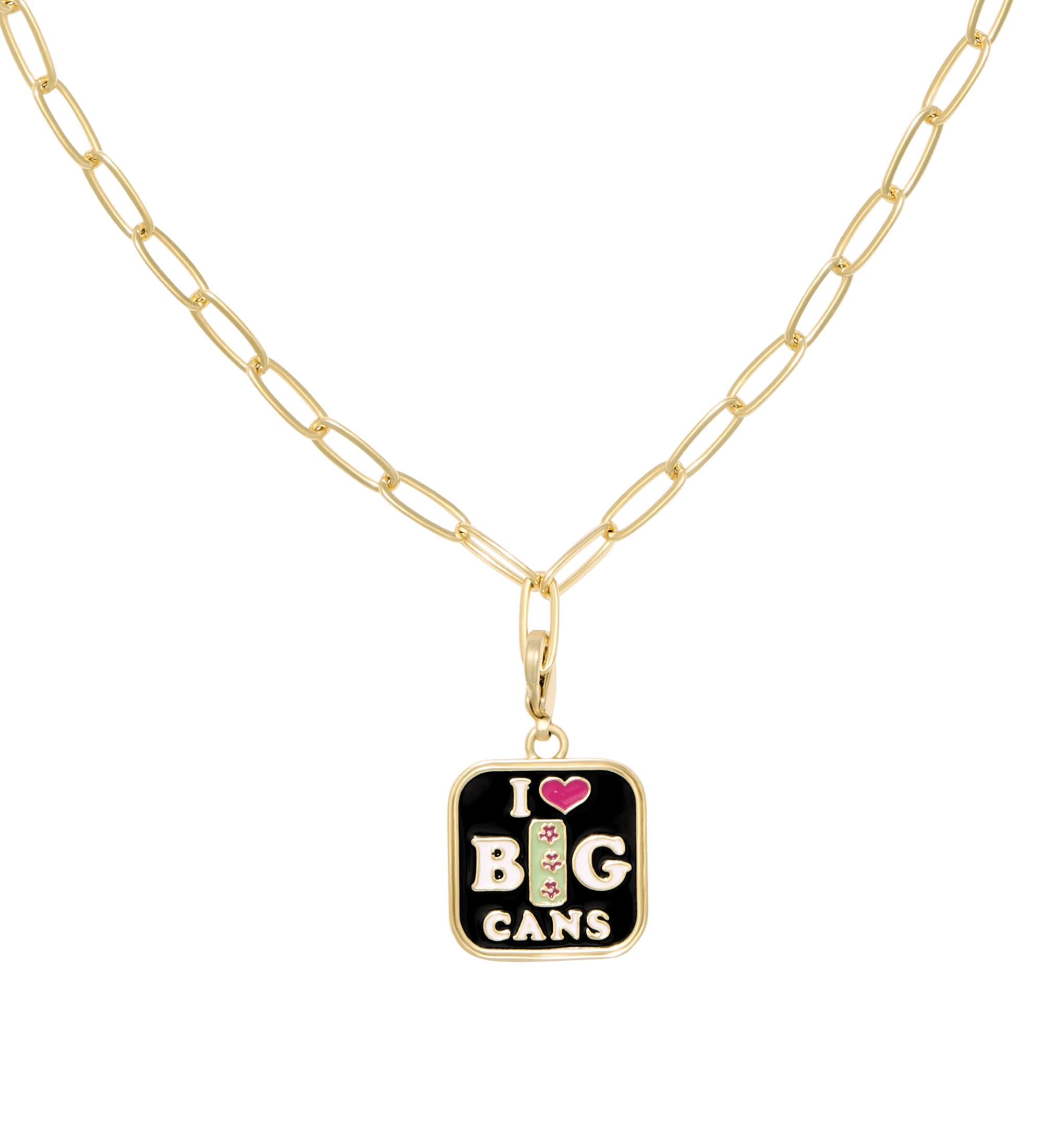 Goldtone & Resin Big Can Pendant Necklace
