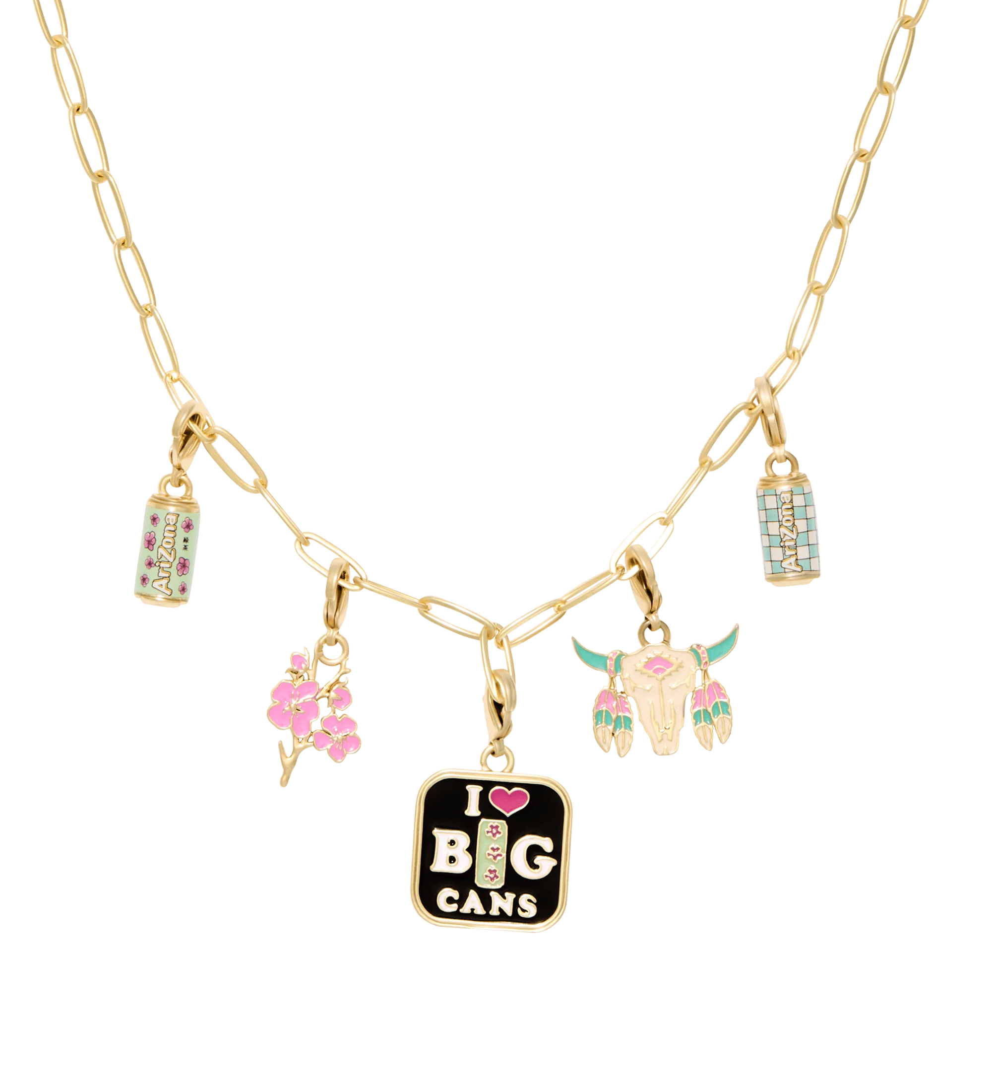 Goldtone & Resin Big Can Pendant Necklace