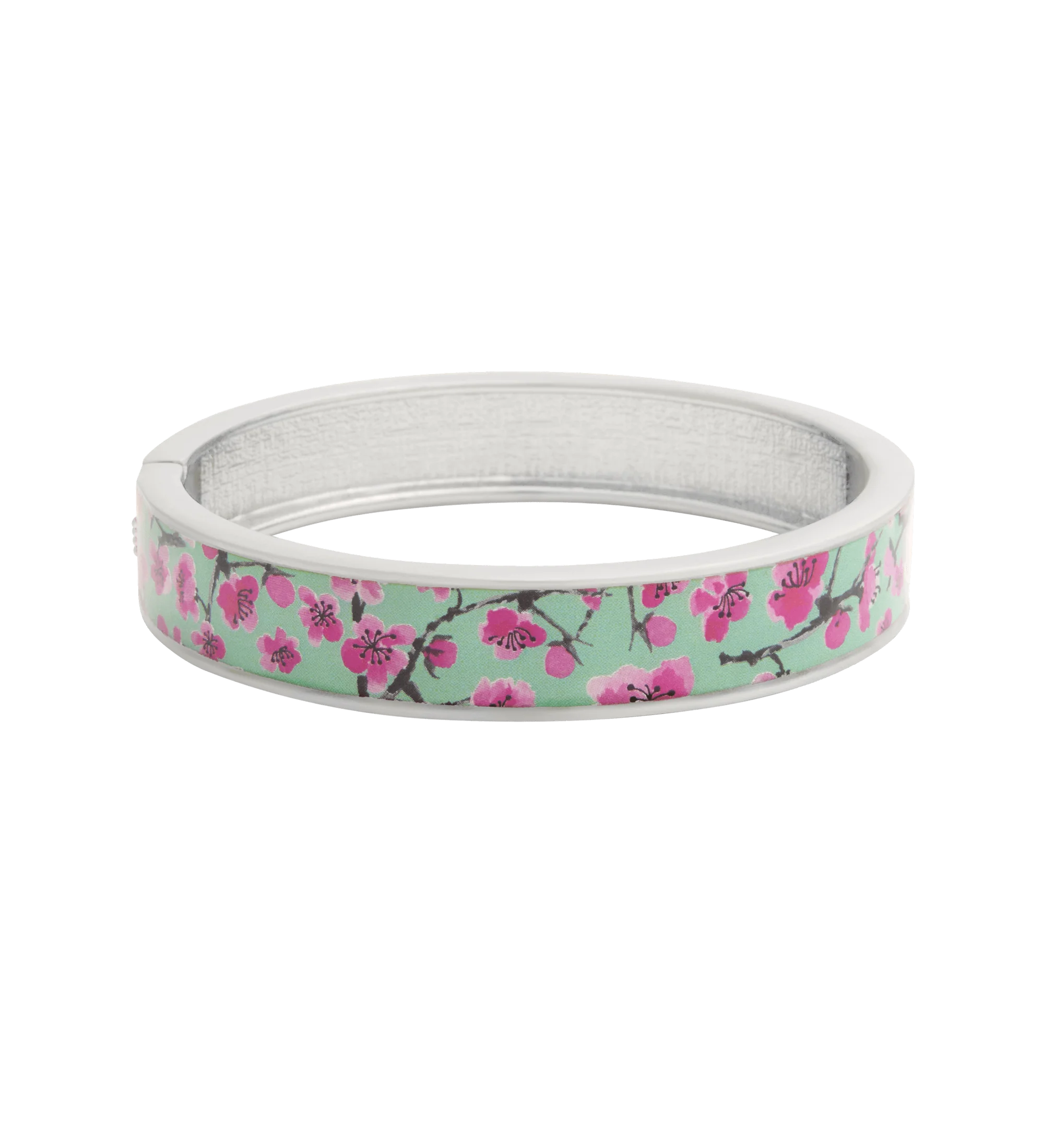 58-silvertone-resin-cherry-blossom-bangle-1.webp Silvertone & Resin Cherry Blossom Bangle