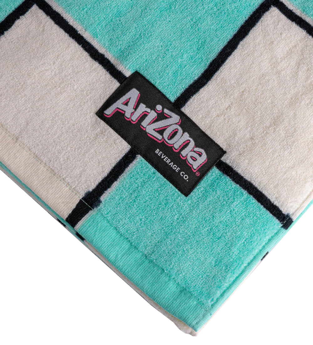 606-cream-teal-checkerboard-cotton-beach-towel-1.webp Cream & Teal Checkerboard Cotton Beach Towel