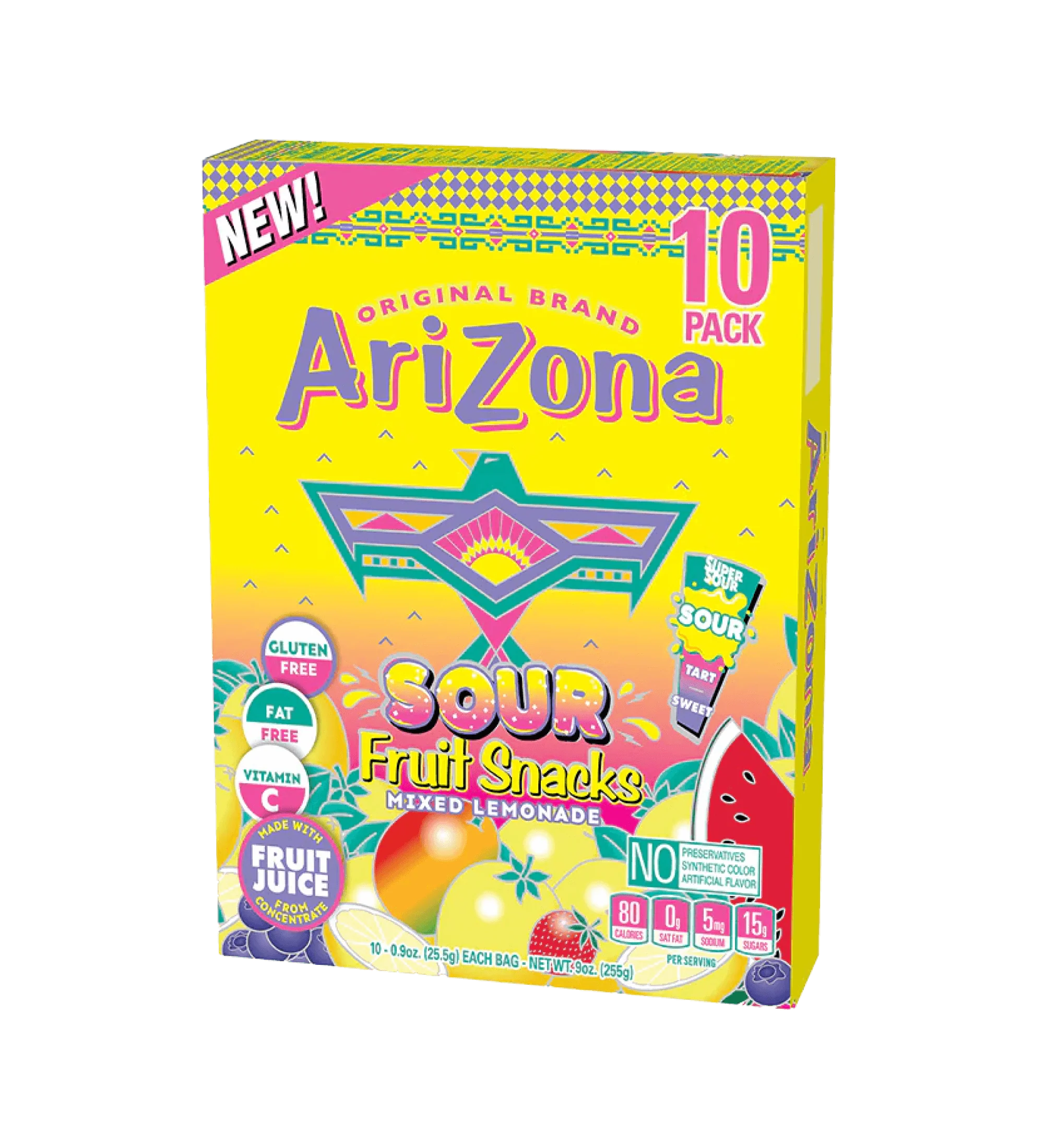 Sour Mixed Lemonade 100-Count Fruit Snacks Pack | 100-count / 10 boxes