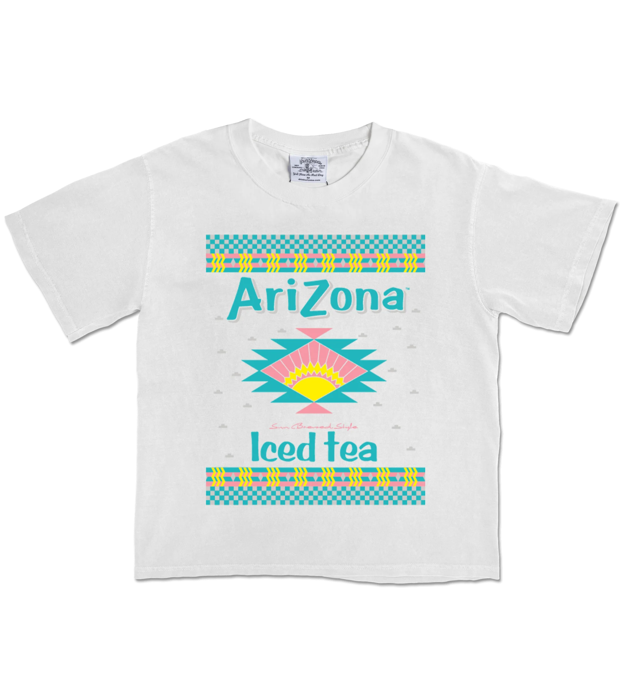 White Vintage Lemon Tea Cotton T-Shirt